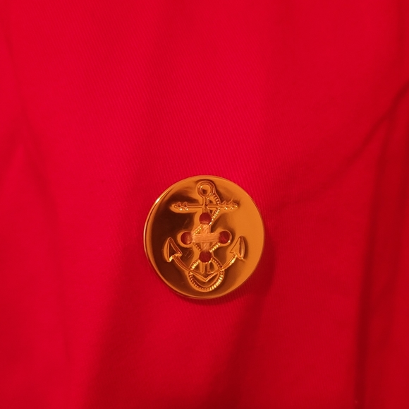 Ralph Lauren Hot FireRed Gold Cotton Coat Jacket Size L - Picture 5 of 7